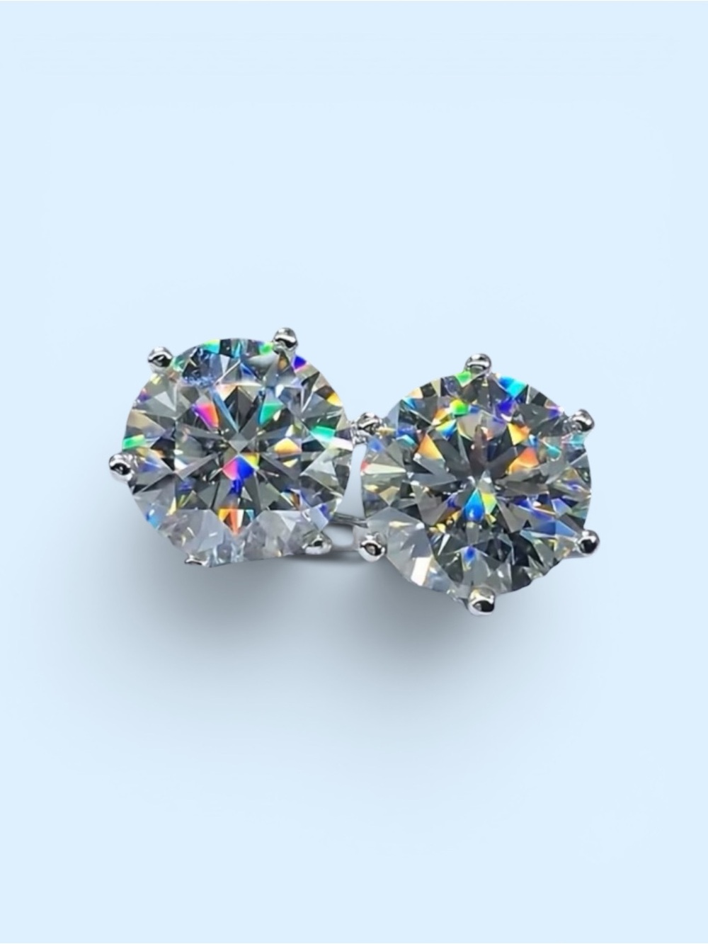 Moissanite Stud Earrings, 1.0 carat.  Comes in a Dusty Blue Velvet Jewelry Bag